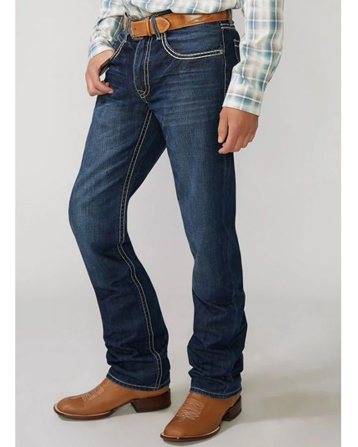 Stetson Rock Fit Barbwire "X" Stitched Jeans - Image 2