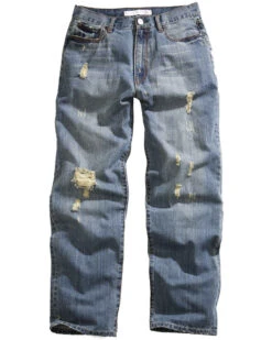 Tin Haul Men's Hoss Heavy Destruction Loose Fit Straight Leg Jeans