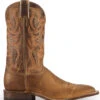 Justin Men's Bent Rail Distressed Cognac Western Boots - Broad Square Toe