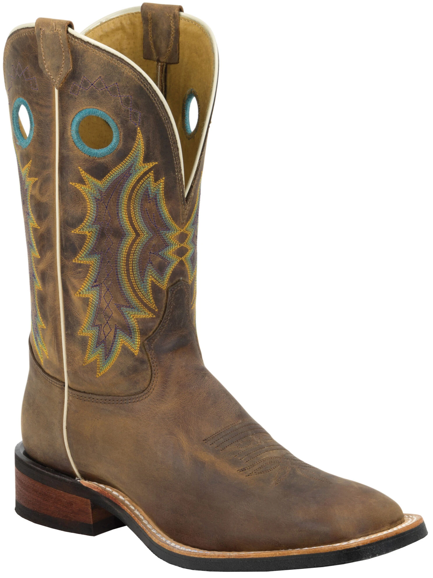 Tony Lama Suntan Century Americana Cowboy Boots - Broad Square Toe