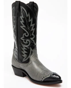 Laredo Men's Lizard Print Wingtip Western Boots - Pointed Toe