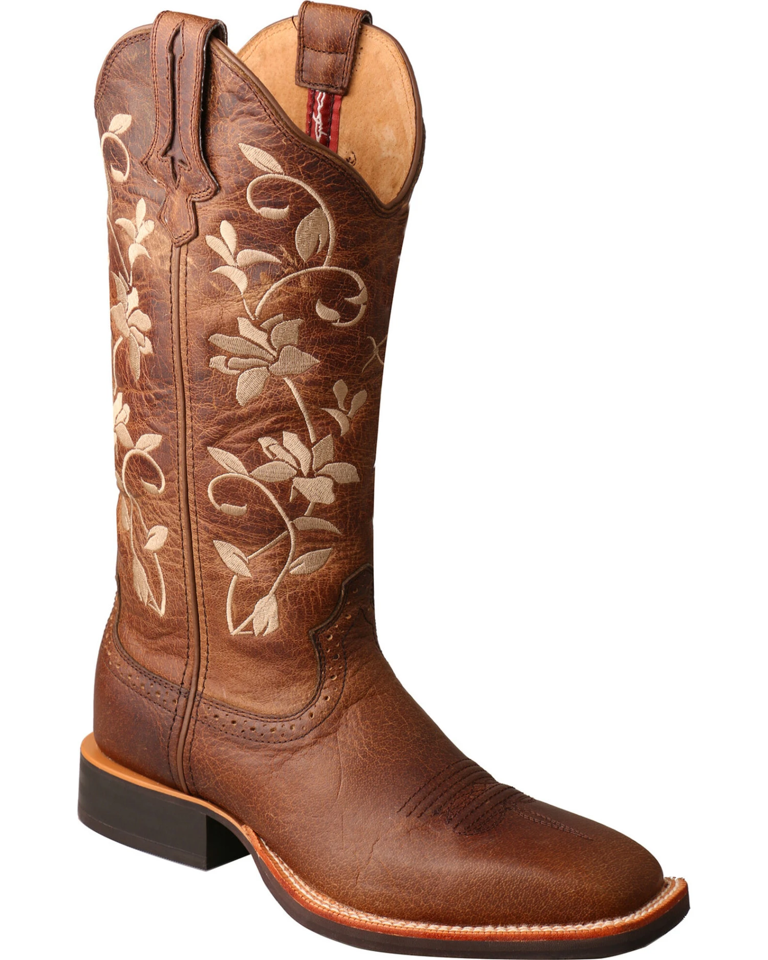 Twisted X Women's Brown Floral Ruff Stock Western Performance Boots - Square Toe - Image 2