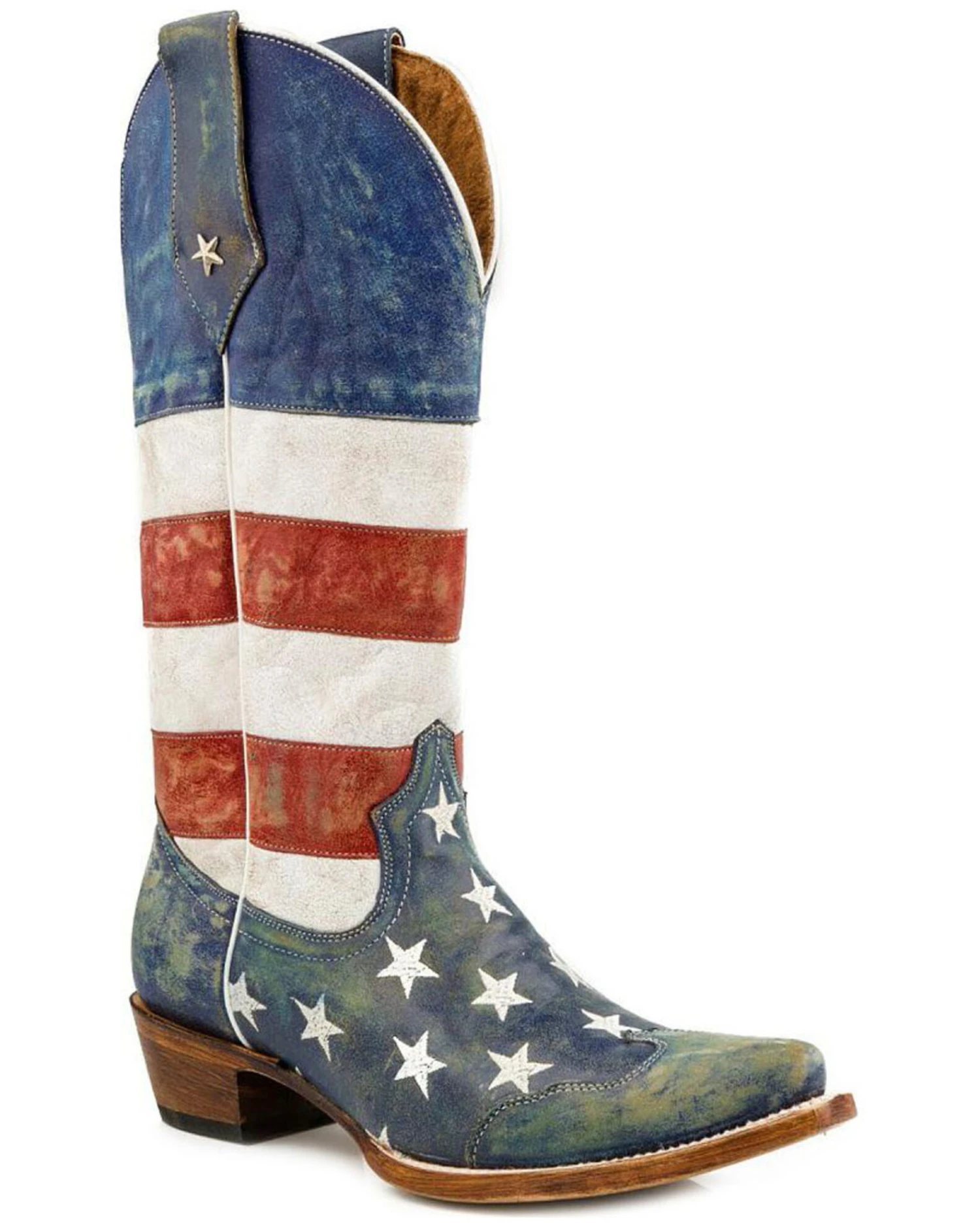 Roper Women's American Flag Distressed Cowgirl Boots - Snip Toe - Image 2