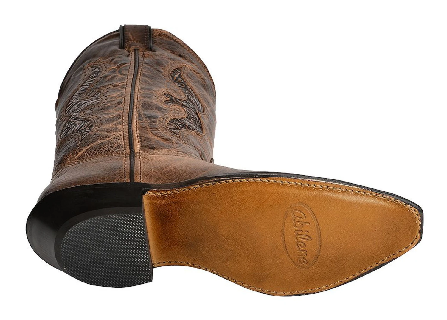 Abilene Women's Hand Tooled Inlay Western Boots - Snip Toe - Image 2