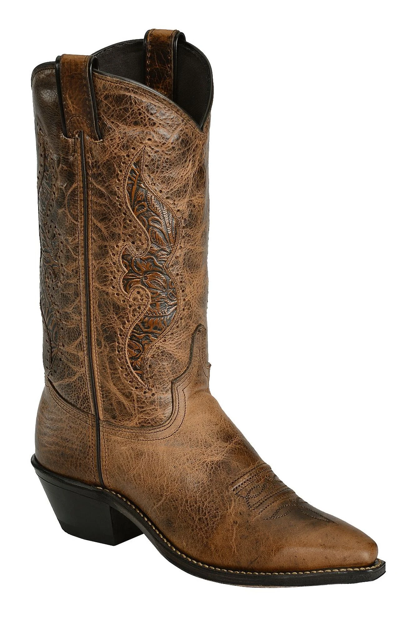 Abilene Women's Hand Tooled Inlay Western Boots - Snip Toe - Image 3