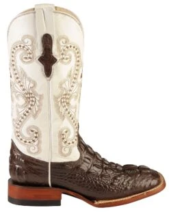 Ferrini Women's Hornback Caiman Print Western Boots - Broad Square Toe