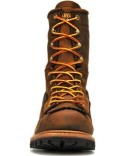 Carolina Men's 8" Waterproof Lace-to-Toe Logger Boots - Round Toe