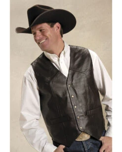 Roper Men's Basic Western Lambskin Vest - Tall