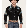 Scully Men's Phoenix Embroidered Retro Long Sleeve Western Shirt