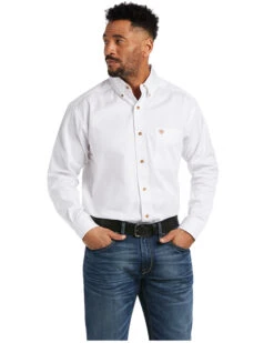 Ariat Men's Solid Twill Long Sleeve Western Woven Shirt
