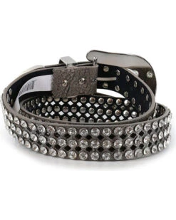 Shyanne Women's Rhinestone Filigree Leather Belt