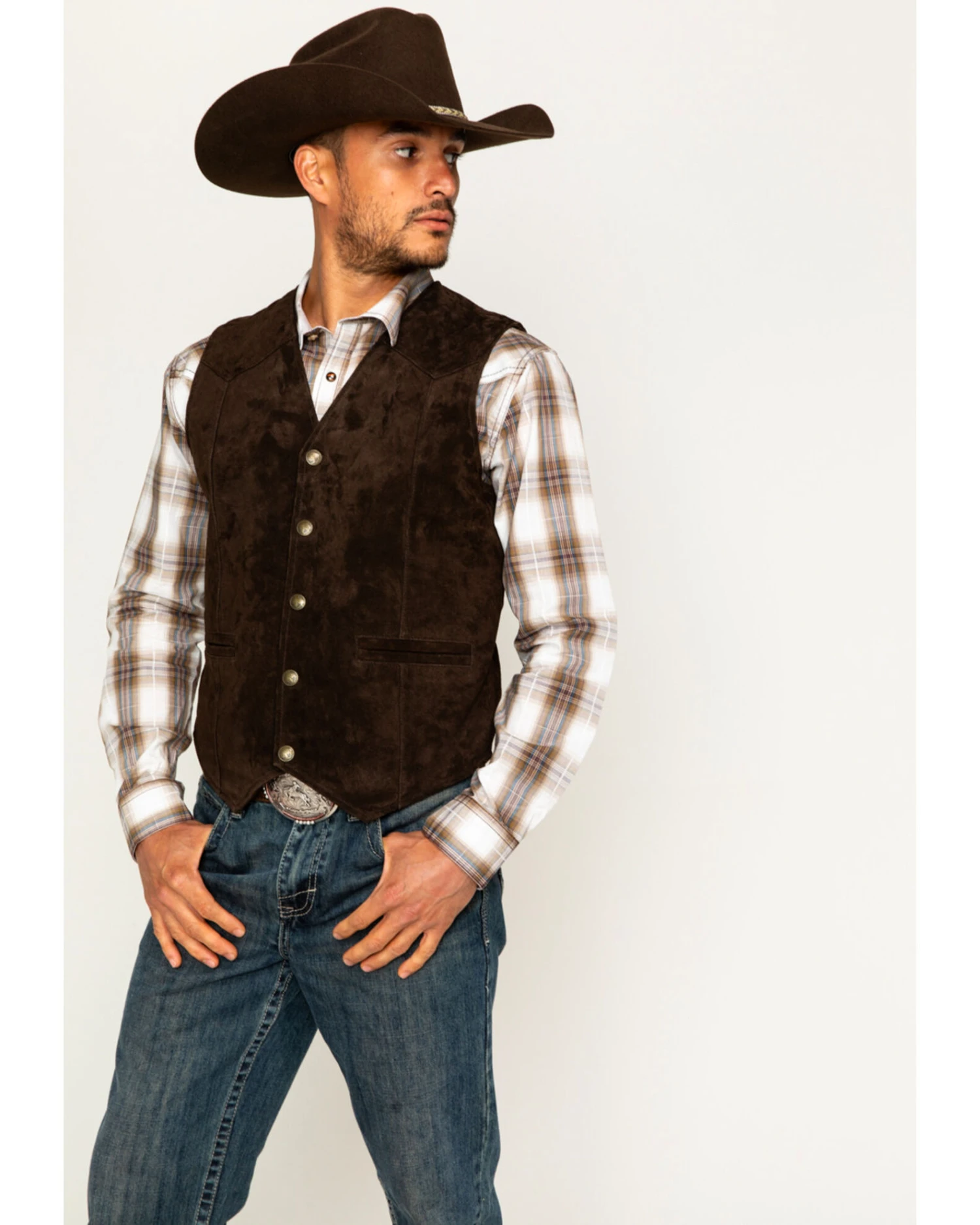 Cody James Men's Wild Boar Suede Vest - Image 4