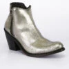 Liberty Black Women's Cracked Metallic Booties - Pointed Toe
