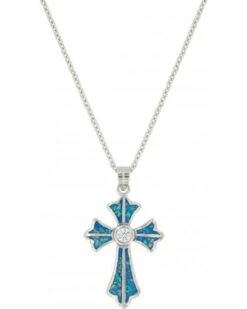 Montana Silversmiths Women's River Of Lights Cross Necklace