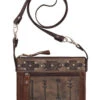 American West Women's Brown Southwestern Arrow Trail Rider Crossbody Bag