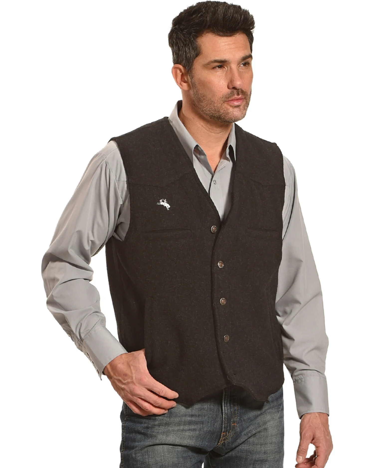 Wyoming Traders Men's Wyoming Wool Button Closure Vest - Image 2