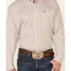 Cinch Men's Beige Tencel Stripe Long Sleeve Button-Down Western Shirt