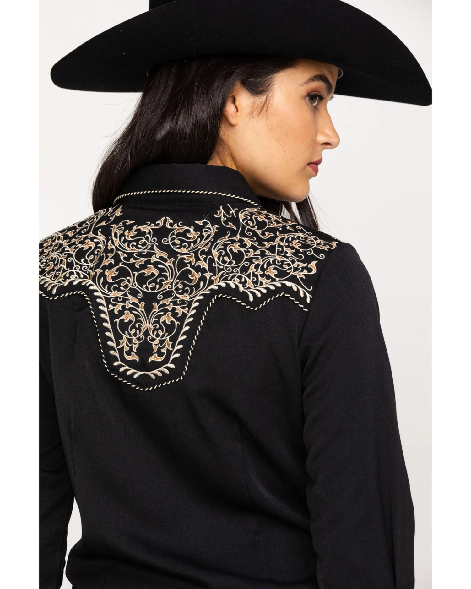 Scully Women's Scroll Embroidered Long Sleeve Pearl Snap Western Shirt - Image 6