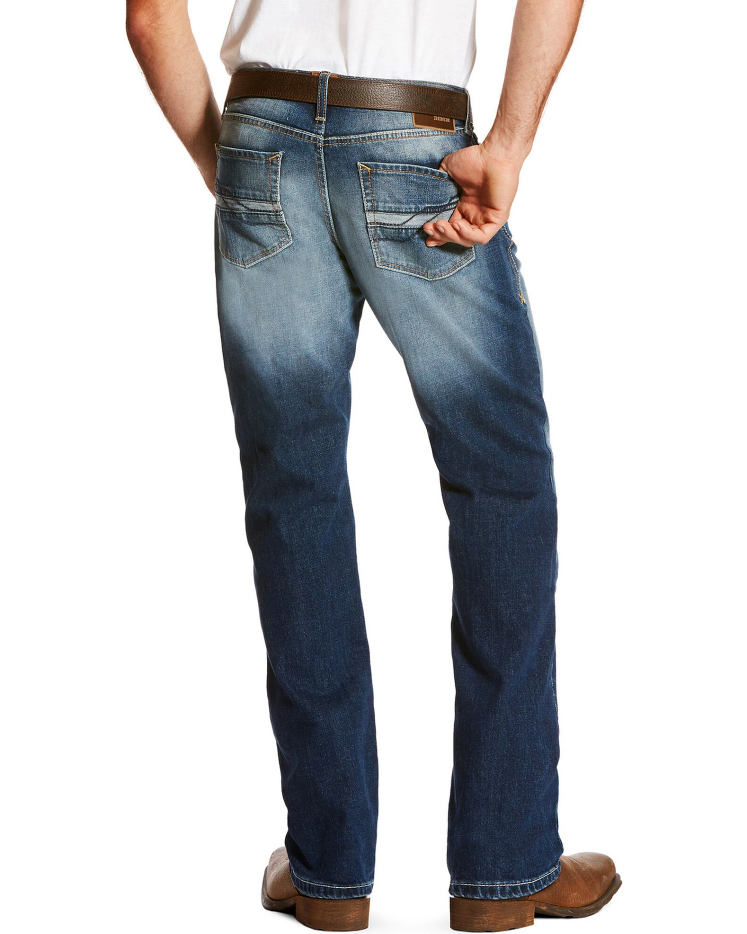Ariat Men's Blue M5 Slim Fit Jeans - Straight Leg - Image 2