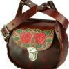 Western Express Women's Brown Floral Leather Shoulder Bag