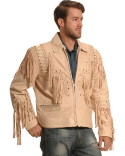 Liberty Wear Men's Fringed Leather Jacket - Big