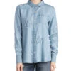 Miss Me Women's Denim Star Long Sleeve Button Down Shirt