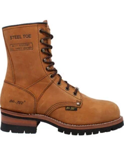 Ad Tec Men's 9" Leather Logger Boots - Steel Toe