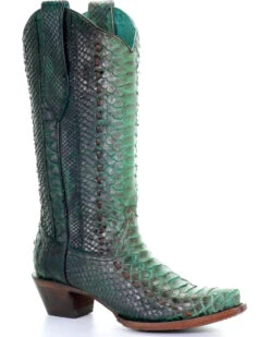 Corral Women's Full Python Woven Western Boots - Snip Toe