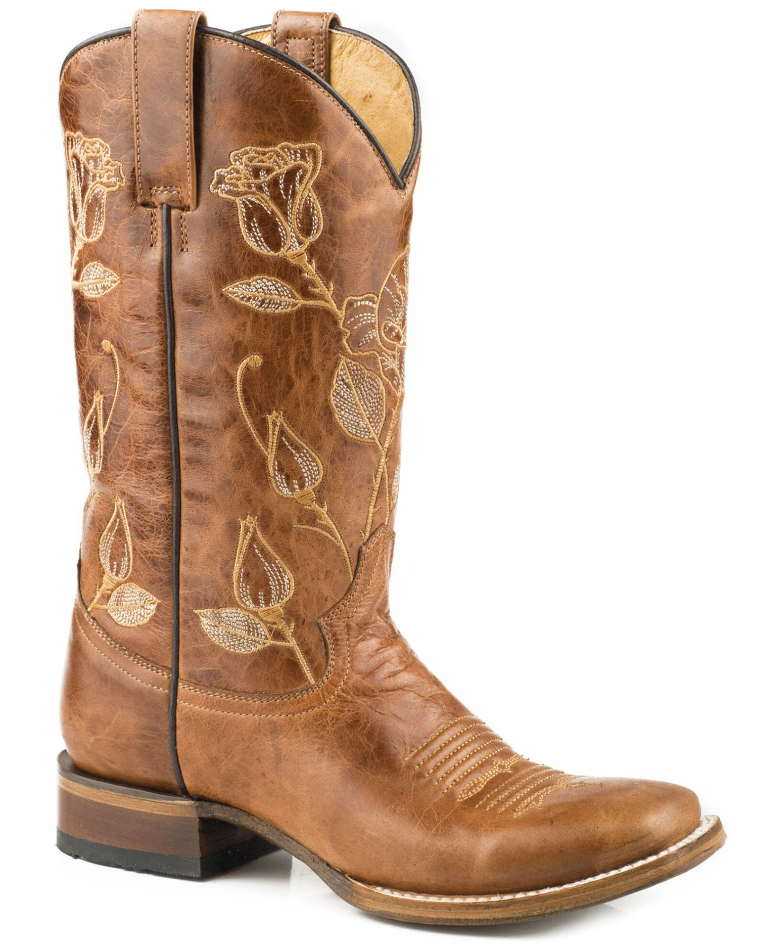 Roper Women's Desert Rose Embroidered Western Boots - Square Toe