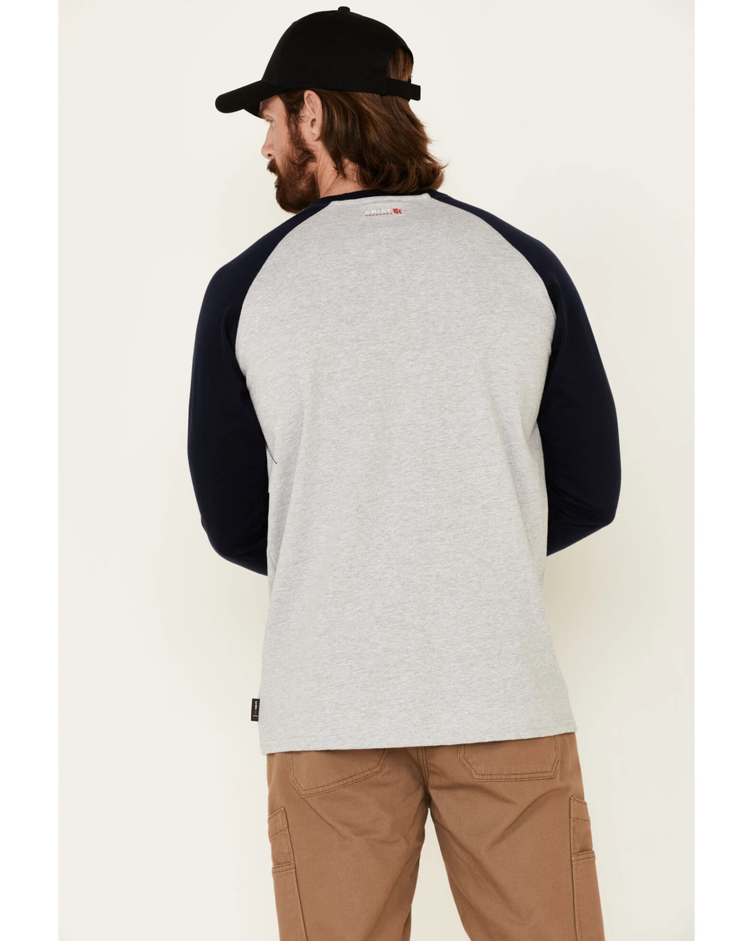 Ariat Men's FR Baseball Logo Crew Work Tee - Image 3