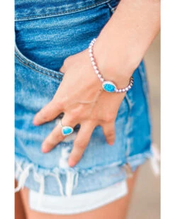 Montana Silversmiths Women's River Lights Opal Lariat Bracelet