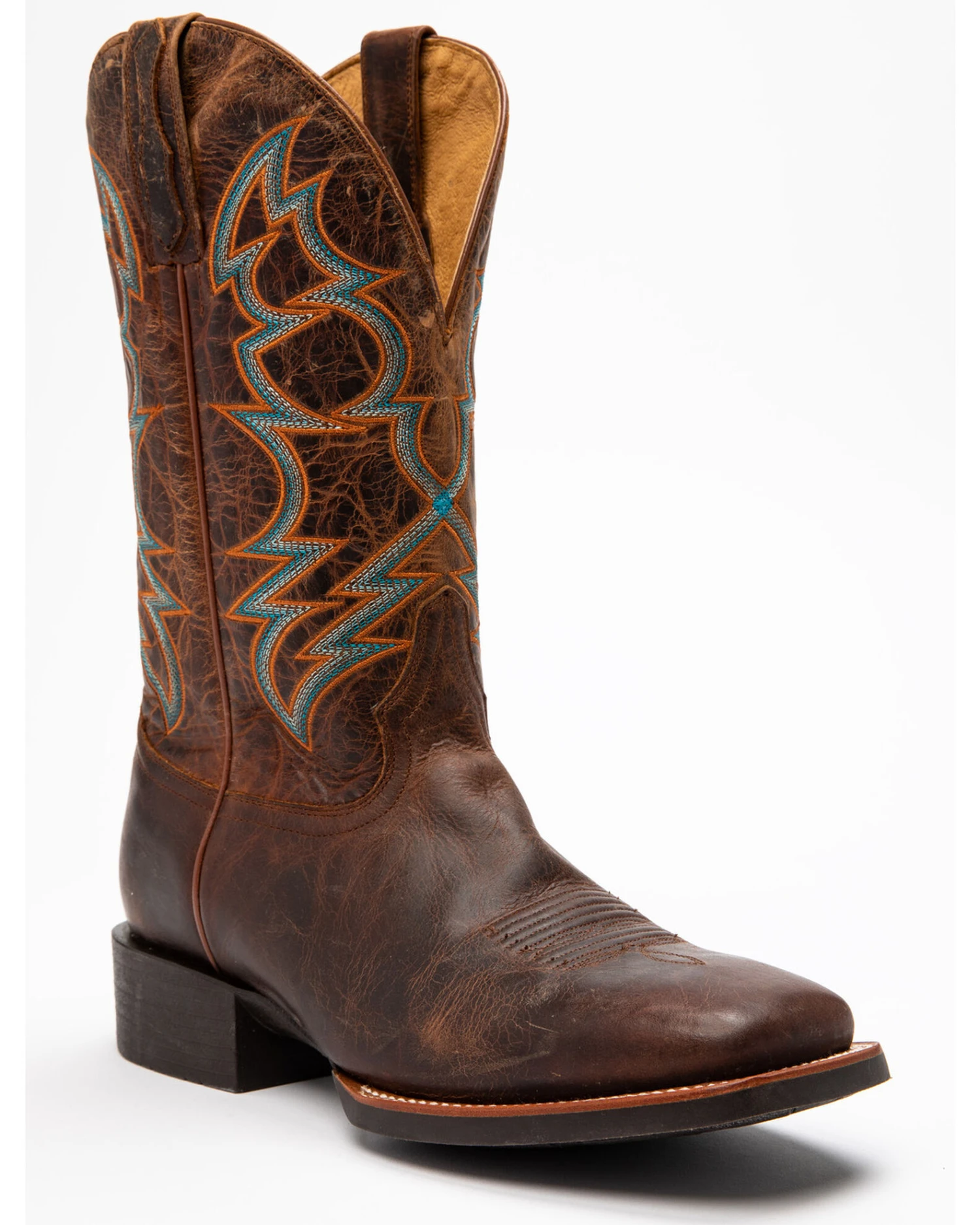 RANK 45 Men's Suntan Zulu Western Performance Boots - Broad Square Toe - Image 6