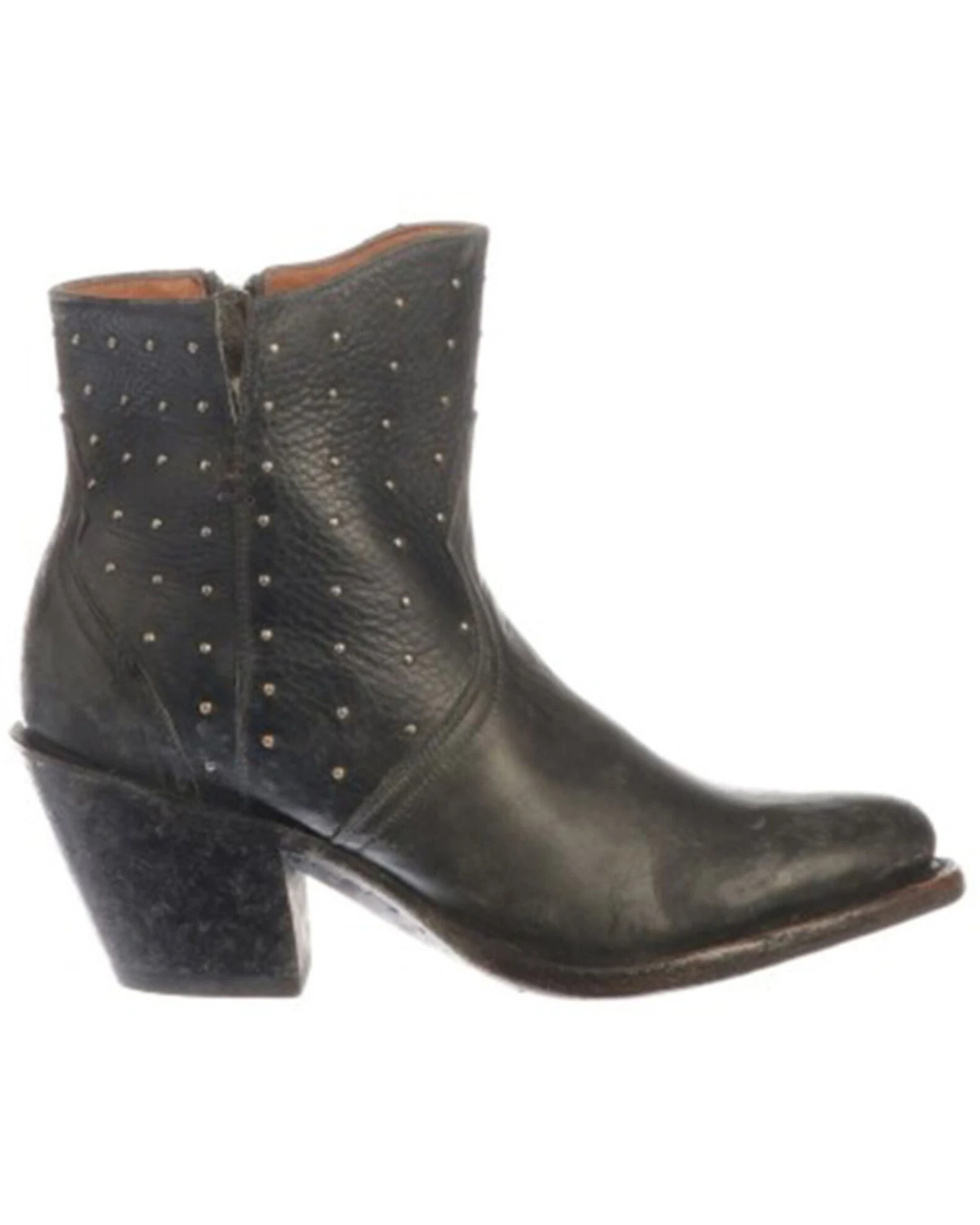 Lucchese Women's Harley Black Fashion Booties - Round Toe