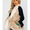 Honey Creek By Scully Women's Beige Faux Fur Vest
