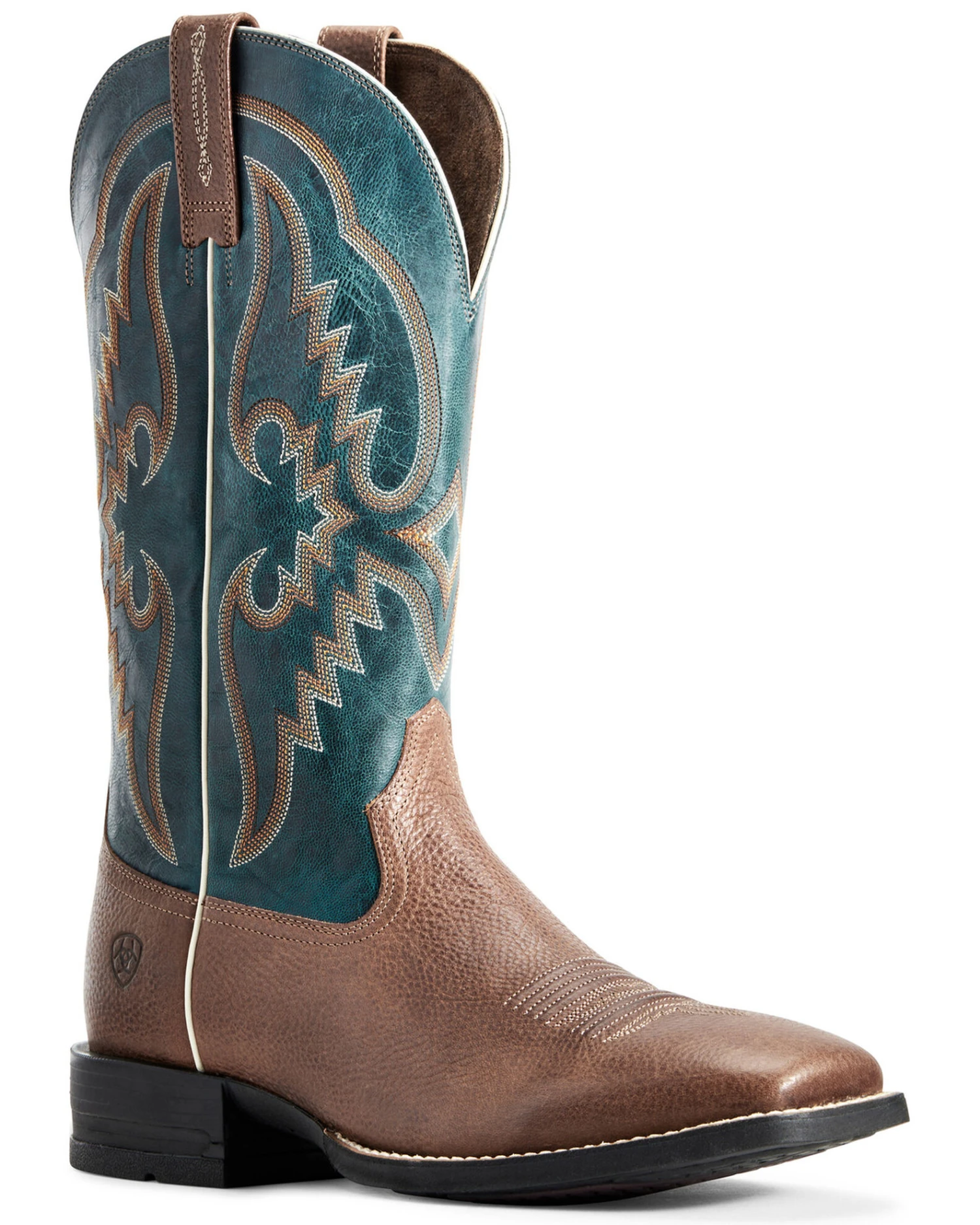 Ariat Men's Round Pen Saddle Western Performance Boots - Broad Square Toe - Image 2