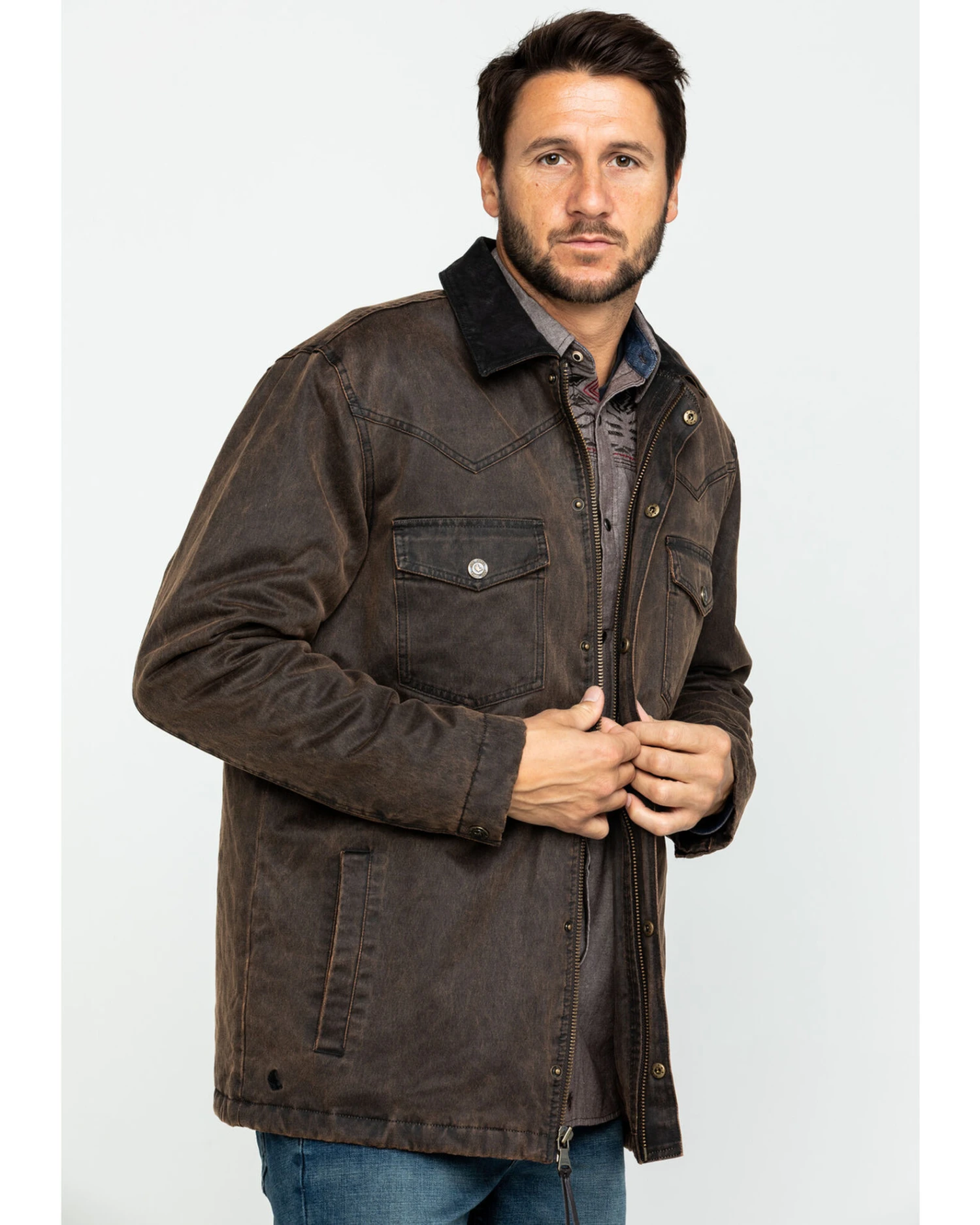 Cody James Men's Westward Oilskin Field Coat - Tall - Image 5