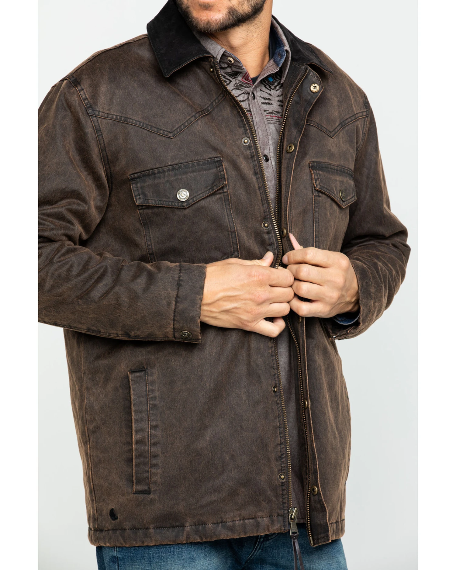 Cody James Men's Westward Oilskin Field Coat - Tall