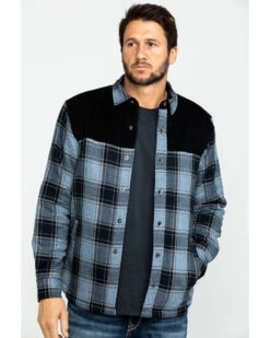 Moonshine Spirit Men's Goleta Plaid Mixed Flannel Nylon Shirt Jacket
