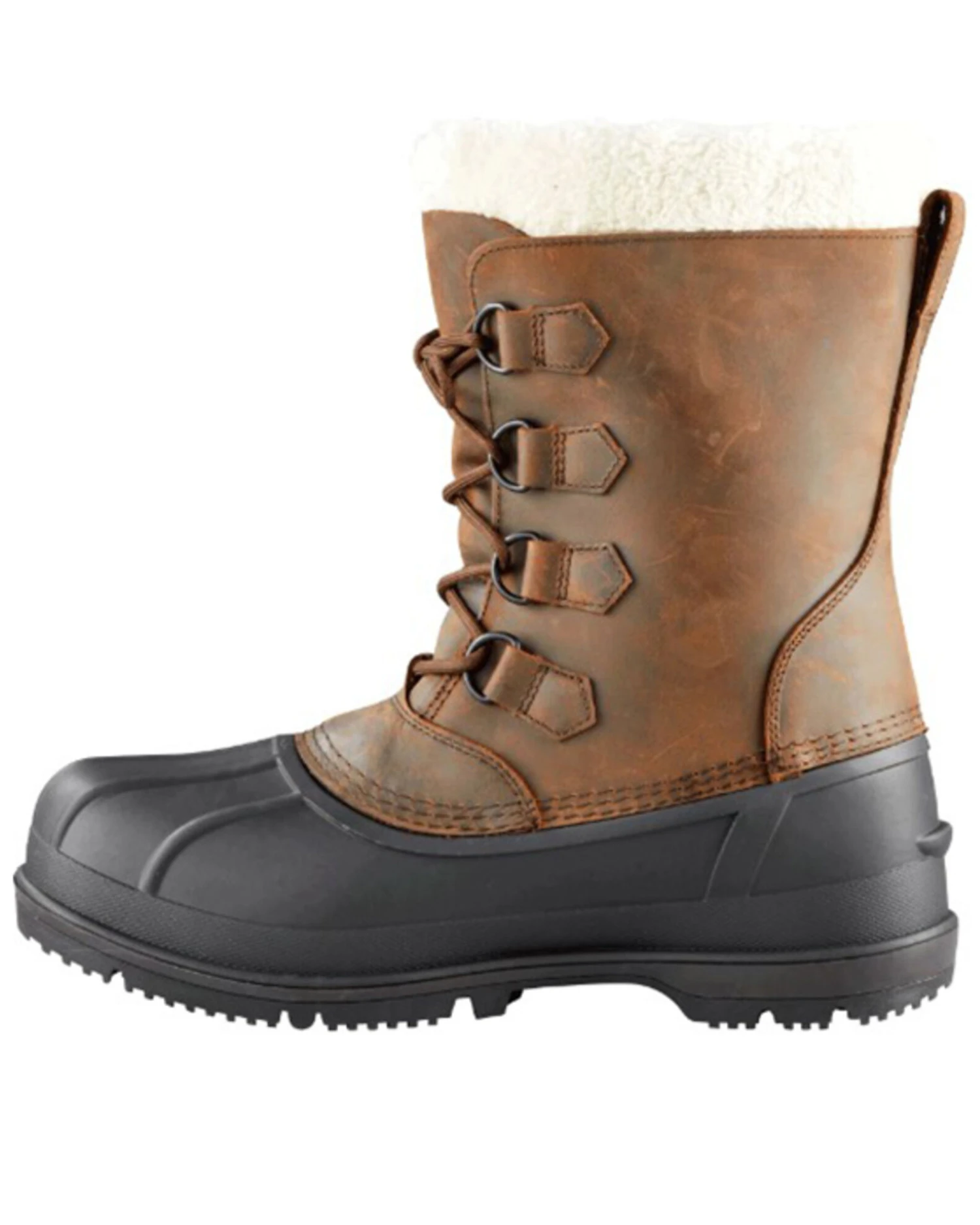 Baffin Men's Brown Canada Waterproof Faux Fur Leather Tundra Work Boots - Round Toe - Image 3