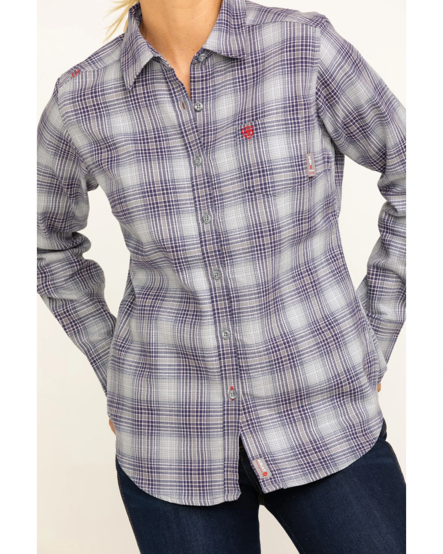 Ariat Women's FR Abigail Plaid Print Long Sleeve Work Shirt - Image 6