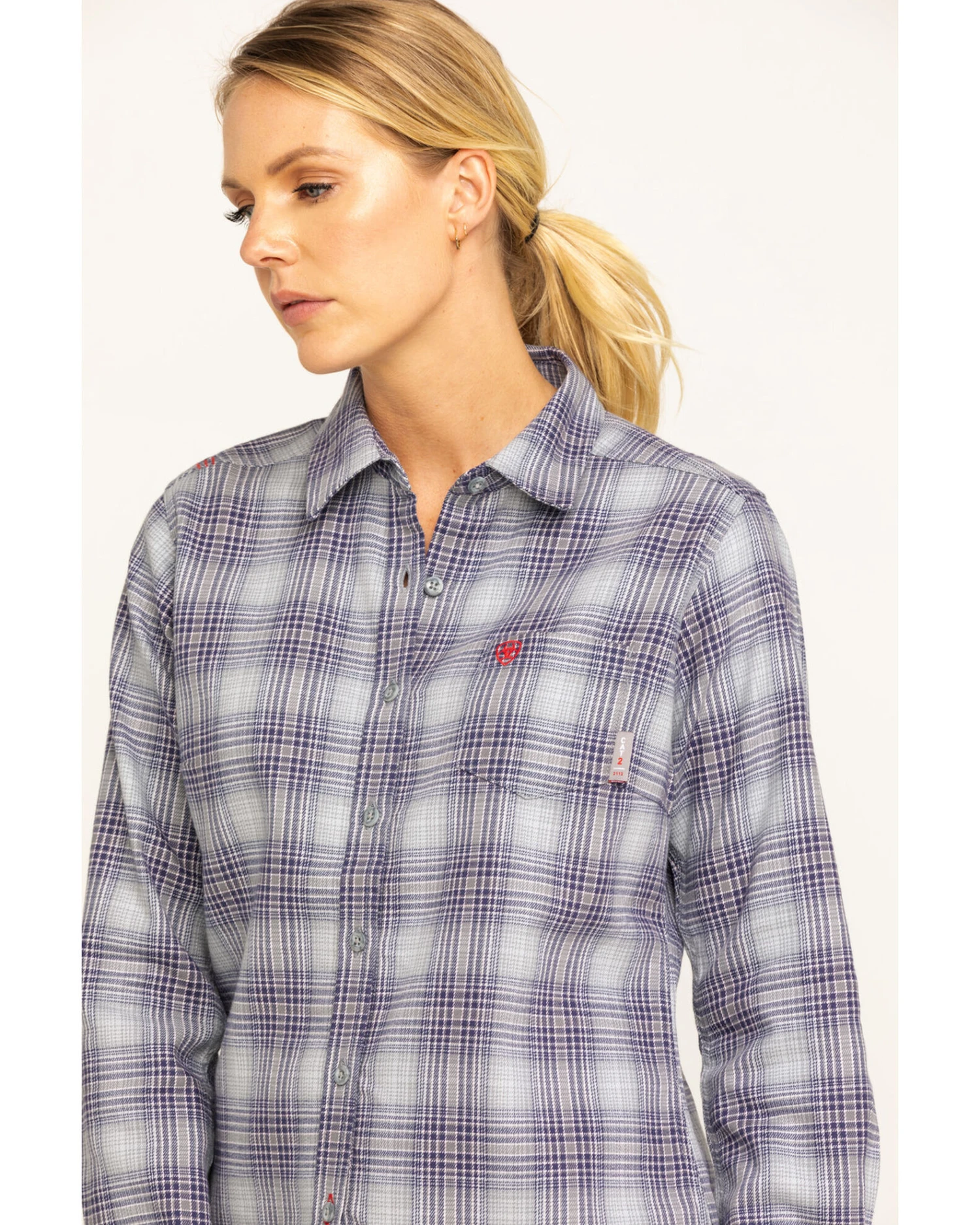 Ariat Women's FR Abigail Plaid Print Long Sleeve Work Shirt - Image 4