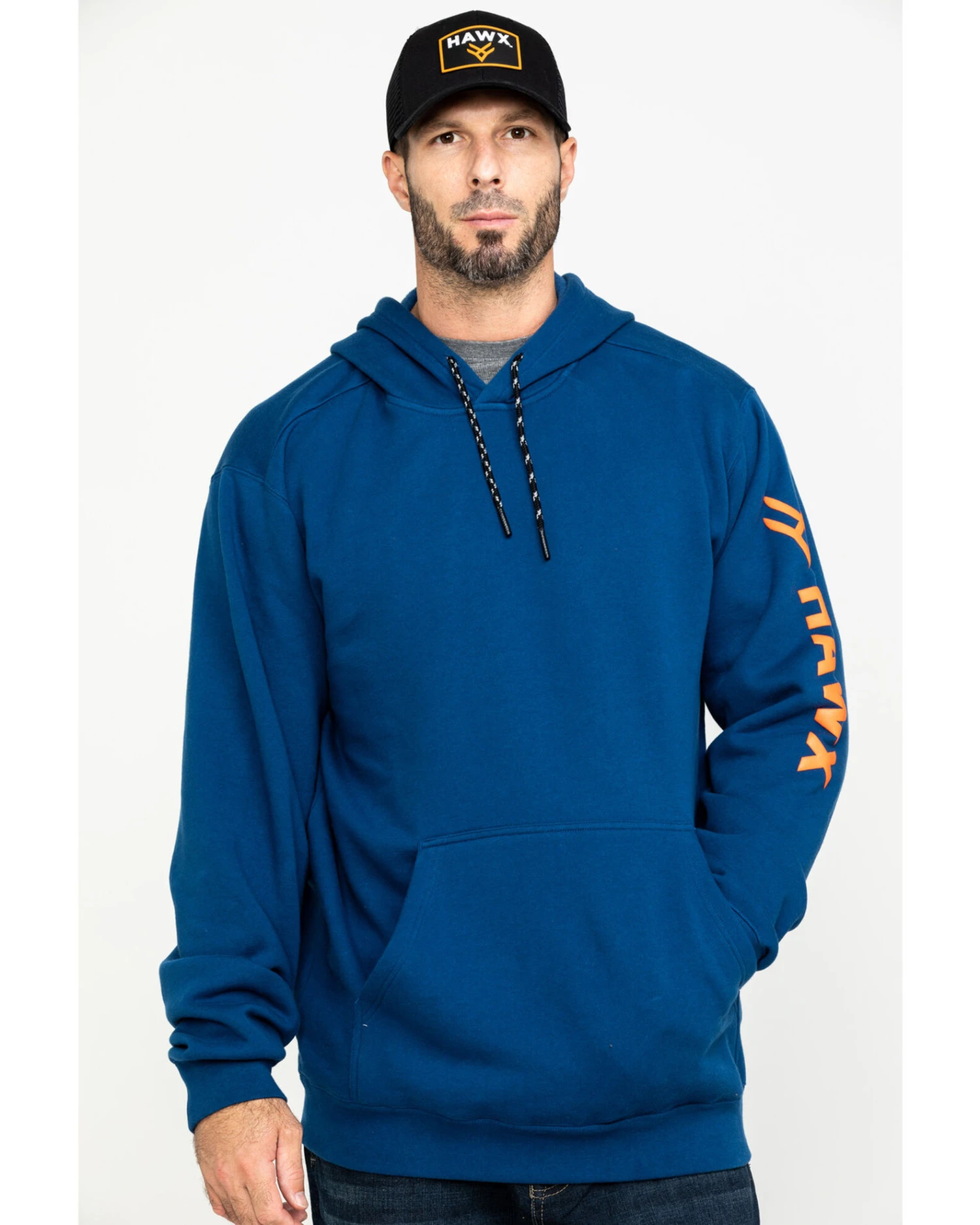 Hawx Men's Logo Sleeve Performance Fleece Hooded Work Sweatshirt - Big & Tall - Image 6