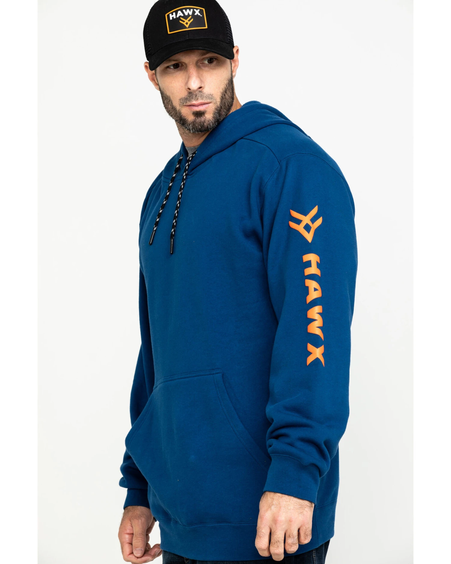 Hawx Men's Logo Sleeve Performance Fleece Hooded Work Sweatshirt - Big & Tall - Image 4