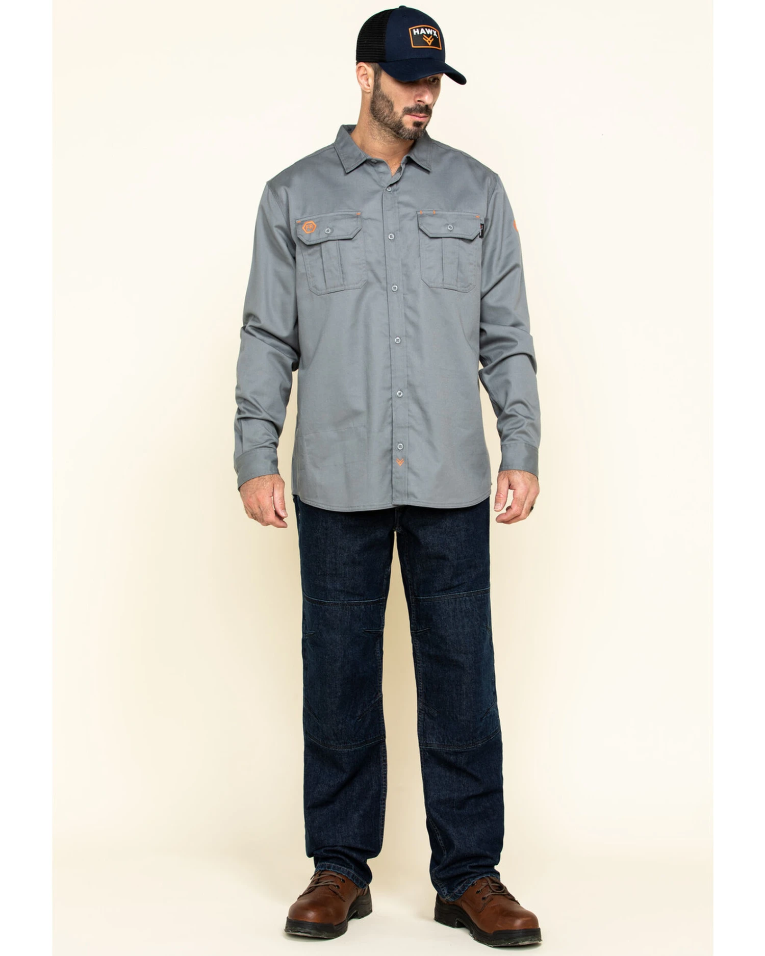 Hawx Men's FR Long Sleeve Work Shirt - Big - Image 6