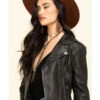 STS Ranchwear Women's Black Chenae Fringe Leather Jacket