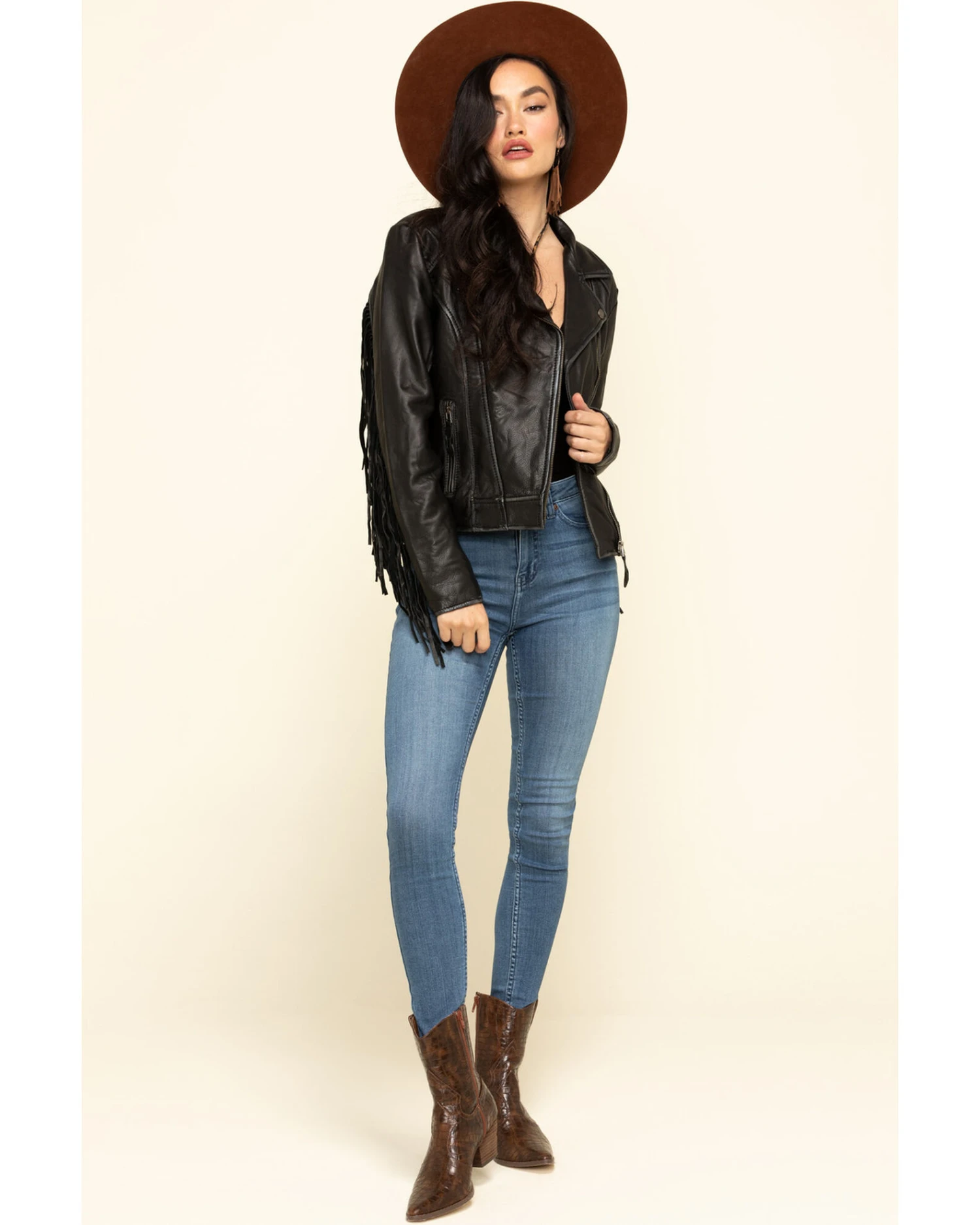 STS Ranchwear Women's Black Chenae Fringe Leather Jacket - Image 2