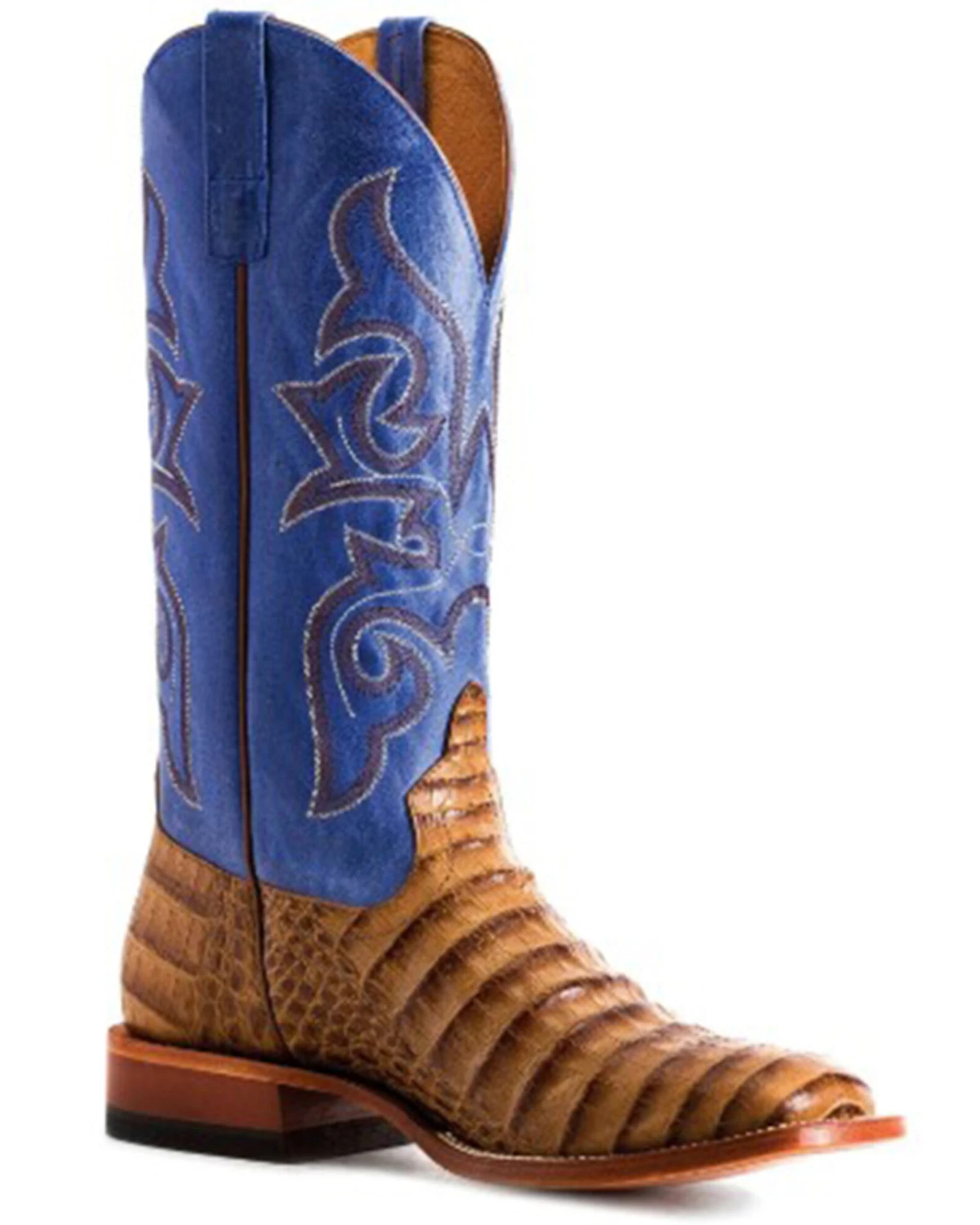 Horse Power Men's Toasted Caiman Print Western Boots - Square Toe - Image 5