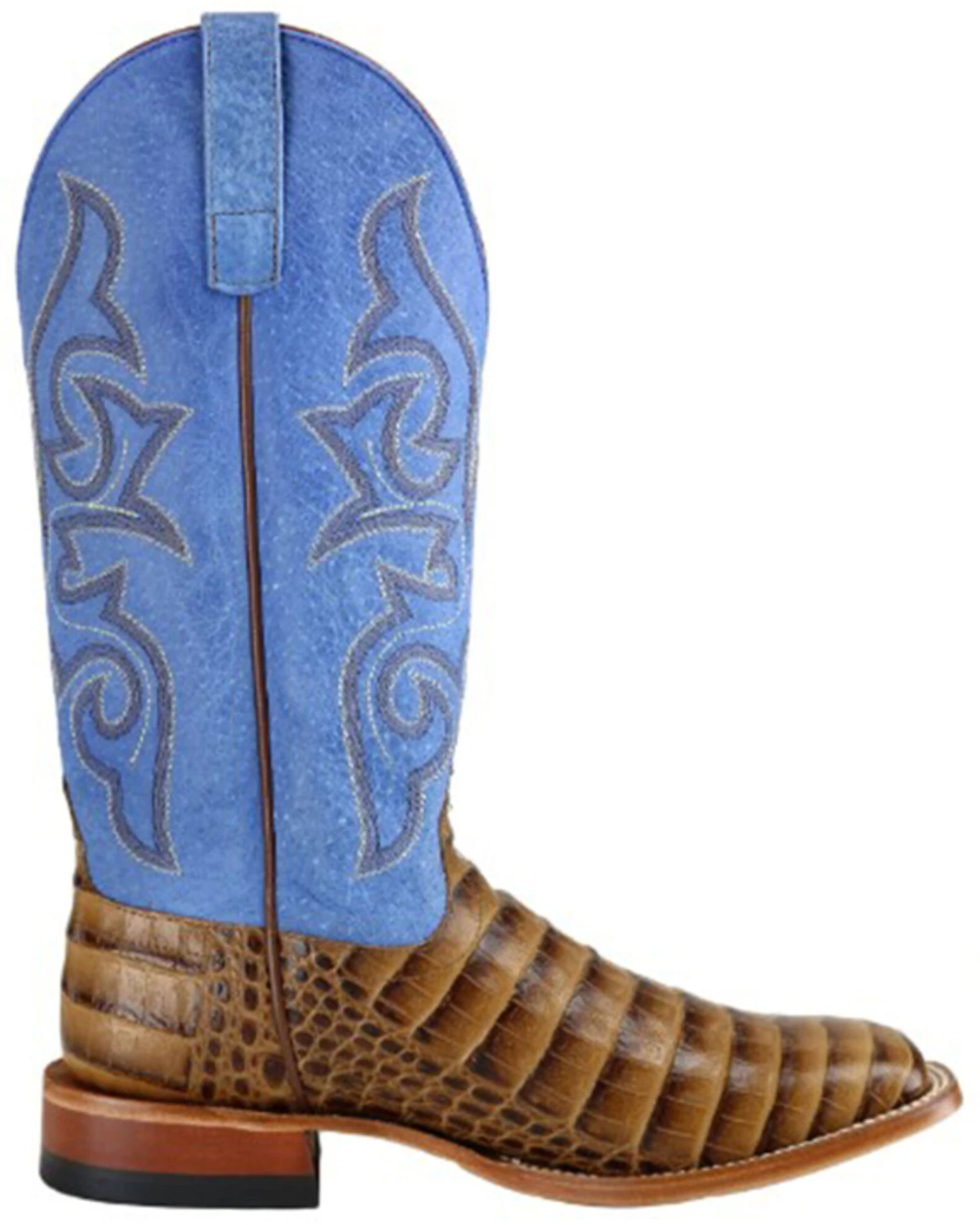 Horse Power Men's Toasted Caiman Print Western Boots - Square Toe - Image 2