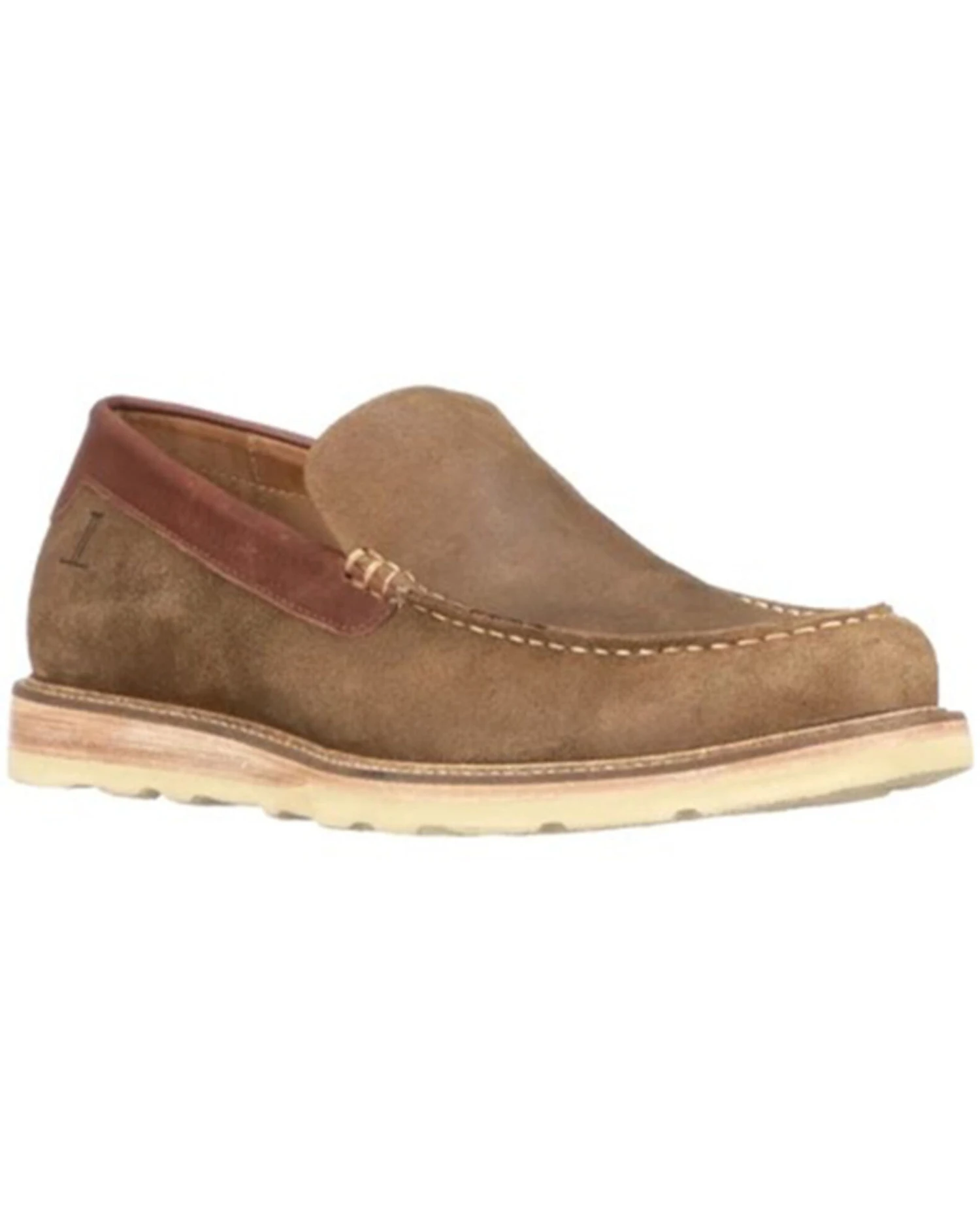 Lucchese Men's Olive Suede After-Ride Slip-On Casual Moccasin - Moc Toe - Image 4