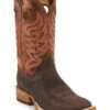 Justin Men's Caddo Brown Stone Western Boots - Broad Square Toe